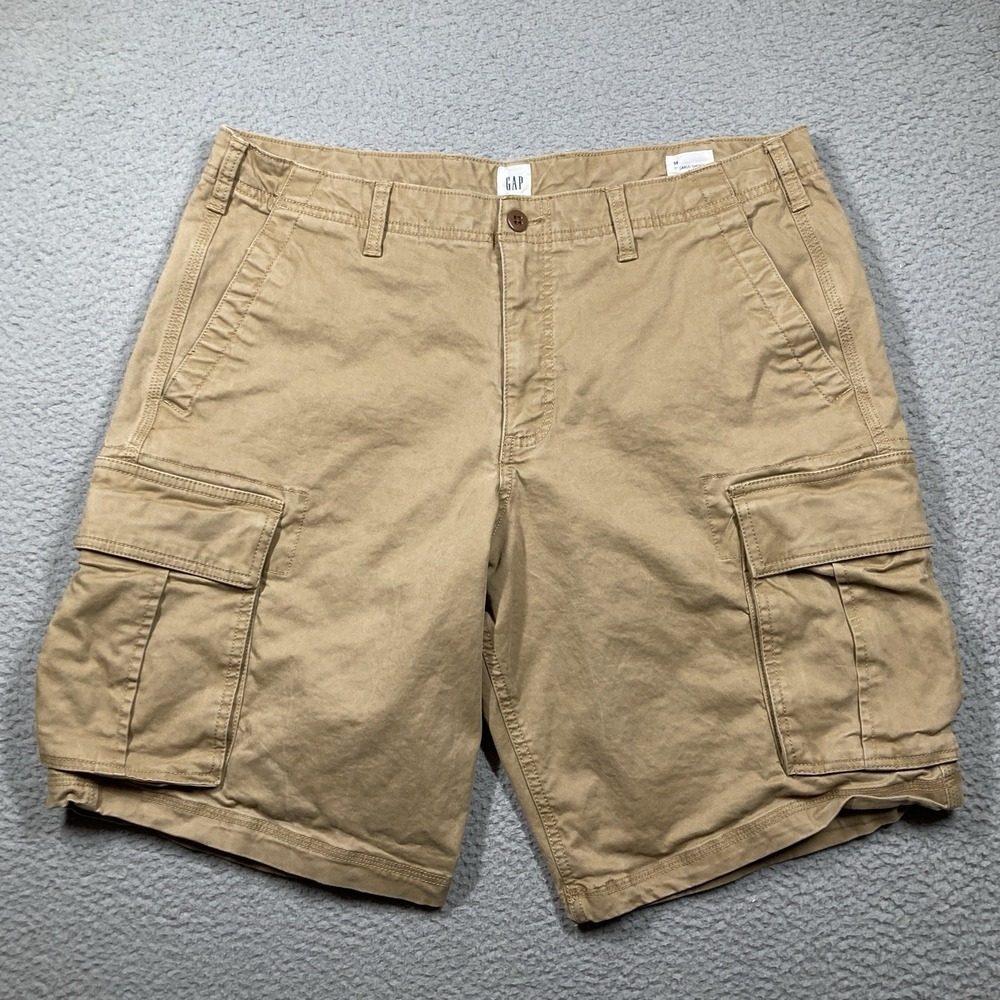 Gap‎ Cargo Shorts Mens 36 Khaki 10 in Inseam Gorpcore Utility Hiking Outdoors